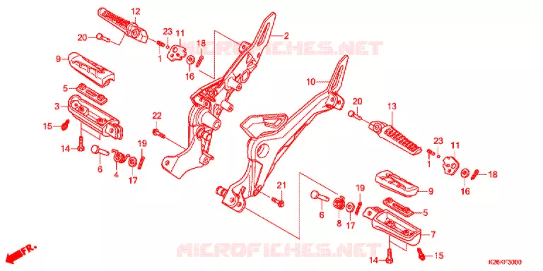 REPOSE PIED Honda MOTO 125 GROM 2020  MSX125L_J