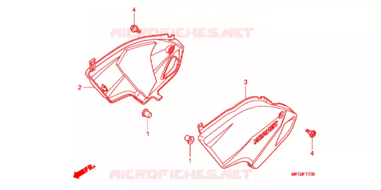 COUVERCLES LATERAUX Honda MOTO 600 HORNET 2011  CB600FAB