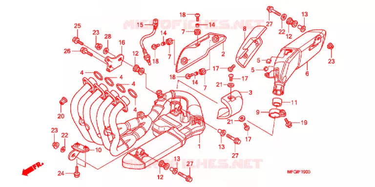 SILENCIEUX D'ECHAPPEMENT Honda MOTO 600 HORNET 2011  CB600FAB