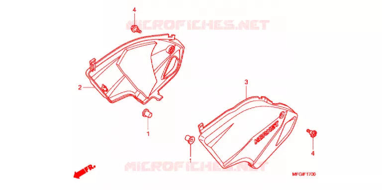 COUVERCLES LATERAUX Honda MOTO 600 HORNET 2011  CB600FAB