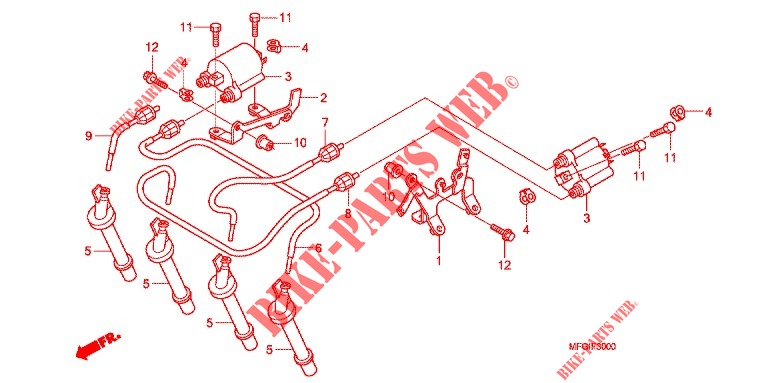 BOBINE D'ALLUMAGE pour Honda CB 600 F HORNET ABS de 2011