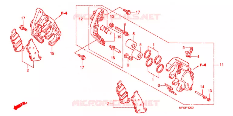 ETRIER DE FREIN AVANT  Honda MOTO 600 HORNET 2011  CB600FB