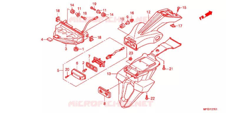 FEU ARRIERE (2) Honda MOTO 600 HORNET 2011  CB600FB