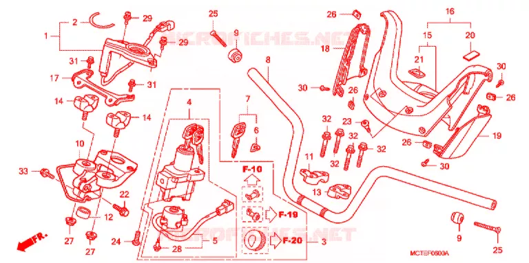 GUIDON - CARENAGE Honda SCOOTER 600 SILVERWING 2010  FJS600A7