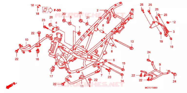 CADRE Honda SCOOTER 600 SILVERWING 2007  FJS600A7