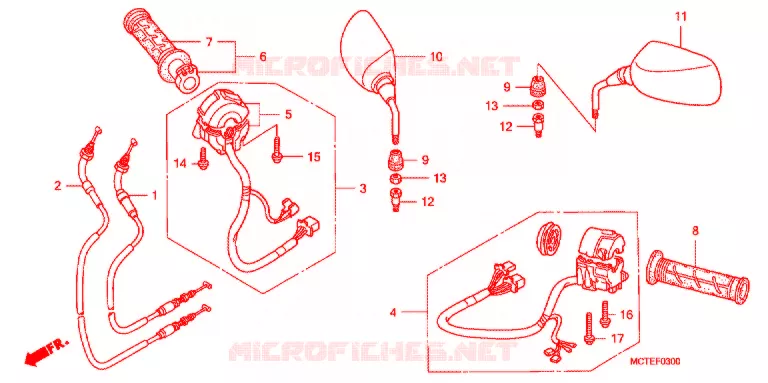 COMMODO - LEVIER - CABLE Honda SCOOTER 600 SILVERWING 2007  FJS600A7