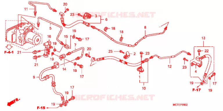 TUYAUTERIE FREIN ARRIERE  Honda SCOOTER 600 SILVERWING 2007  FJS600A7