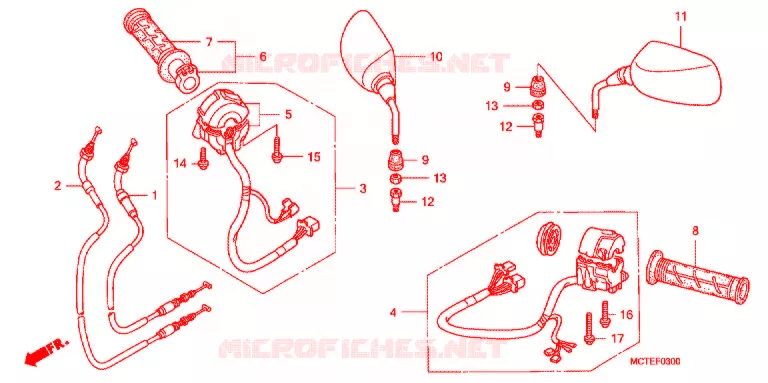 COMMODO - LEVIER - CABLE Honda SCOOTER 600 SILVERWING 2009  FJS600A7