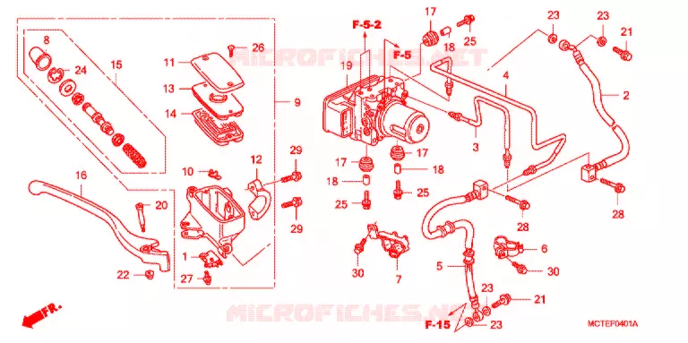 MAITRE-CYLINDRE FREIN AV. (FJS600A) Honda SCOOTER 600 SILVERWING 2009  FJS600A7