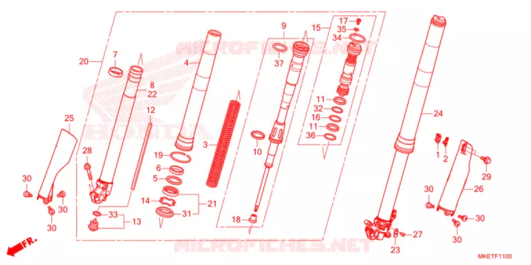 FOURCHE Honda MOTO 450 CRF 2021  CRF450RLM