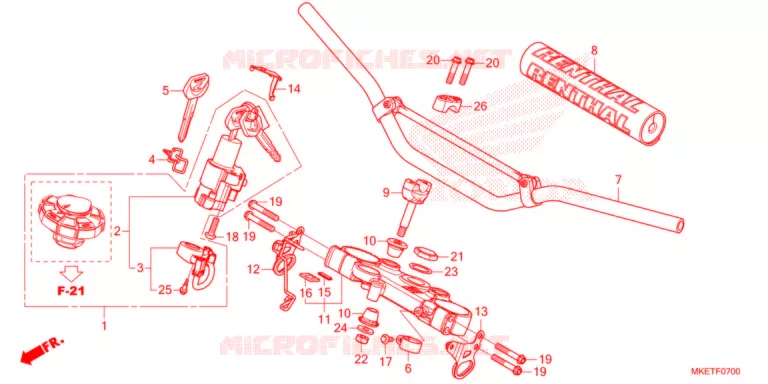 GUIDON - TE DE FOURCHE Honda MOTO 450 CRF 2021  CRF450RLM