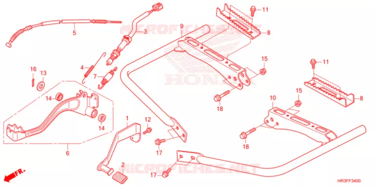 PEDALE - REPOSE PIED Honda ATV 420 FOURTRAX 2021  TRX420FE1M