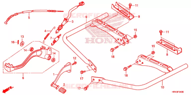 PEDALE - REPOSE PIED Honda ATV 520 FOURTRAX 2021  TRX520FM1M