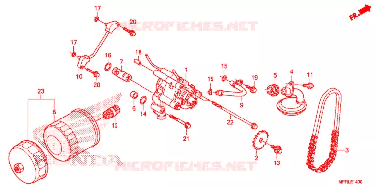 FILTRE A HUILE - POMPE A HUILE Honda MOTO 1300 VT 2020  VT1300CXAL