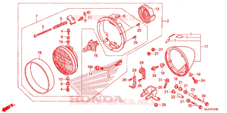 PHARE Honda MOTO 750 SHADOW 2020  VT750CSL