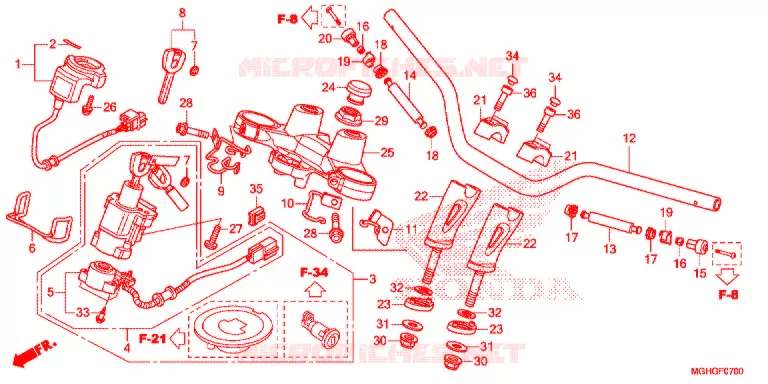 GUIDON - TE DE FOURCHE Honda MOTO 1200 CROSSTOURER 2016  VFR1200XG