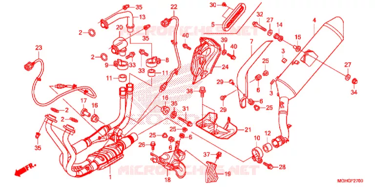SILENCIEUX D'ECHAPPEMENT Honda MOTO 1200 CROSSTOURER 2016  VFR1200XG