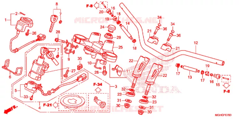 GUIDON - TE DE FOURCHE Honda MOTO 1200 CROSSTOURER 2016  VFR1200XG