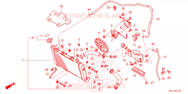 RADIATEUR Honda MOTO 650 CB 2021  CB650RAM