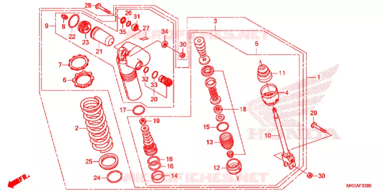 AMORTISSEUR ARRIERE Honda MOTO 450 CRF 2021  CRF450RLM