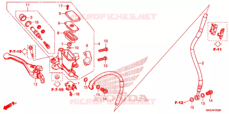 MAITRE CYLINDRE DE FREIN AVANT Honda MOTO 450 CRF 2021  CRF450RLM