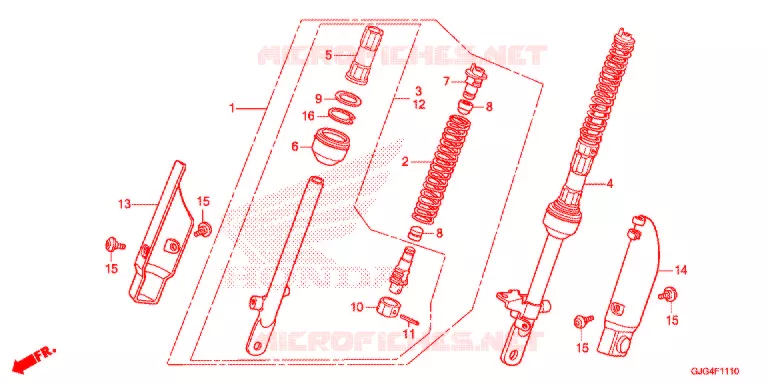AMORTISSEUR AVANT Honda MOTO 50 CRF 2021  CRF50FM