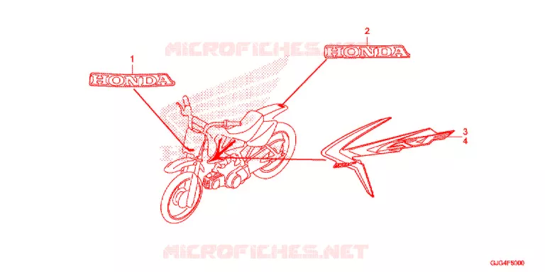 AUTOCOLLANTS Honda MOTO 50 CRF 2021  CRF50FM
