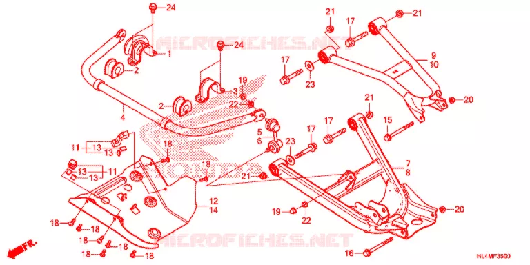 TRIANGLES - BARRE ANTI ROULIS Honda ATV 1000 PIONEER 2021  SXS1000M3PM