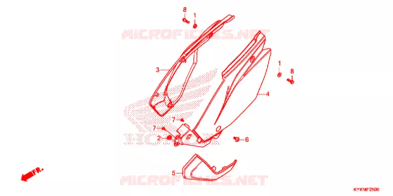 COUVERCLES LATERAUX Honda MOTO 110 CRF 2021  CRF110FM