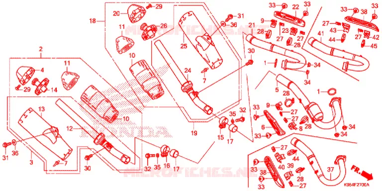 SILENCIEUX D'ECHAPPEMENT Honda MOTO 250 CRF 2021  CRF250RM