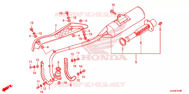 SILENCIEUX D'ECHAPPEMENT Honda MOTO 50 CRF 2021  CRF50FM