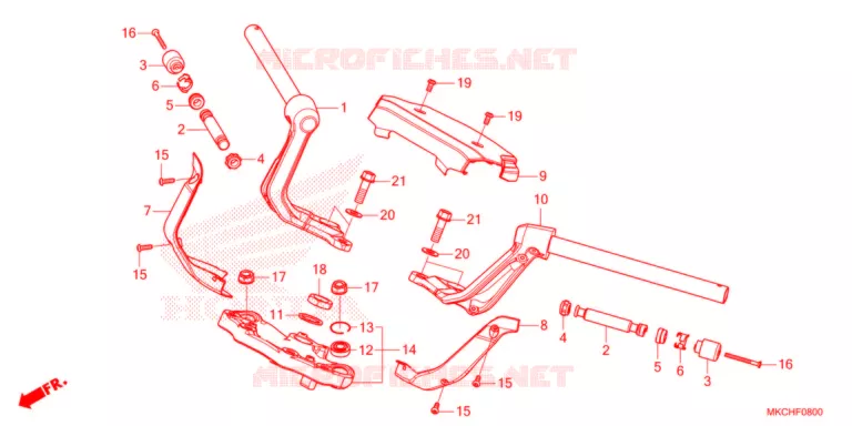 GUIDON - TE DE FOURCHE Honda MOTO 1800 GOLD-WING 2021  GL1800DAM