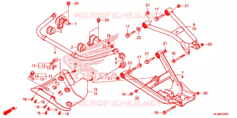 TRIANGLES - BARRE ANTI ROULIS Honda ATV 1000 PIONEER 2021  SXS1000M3DM