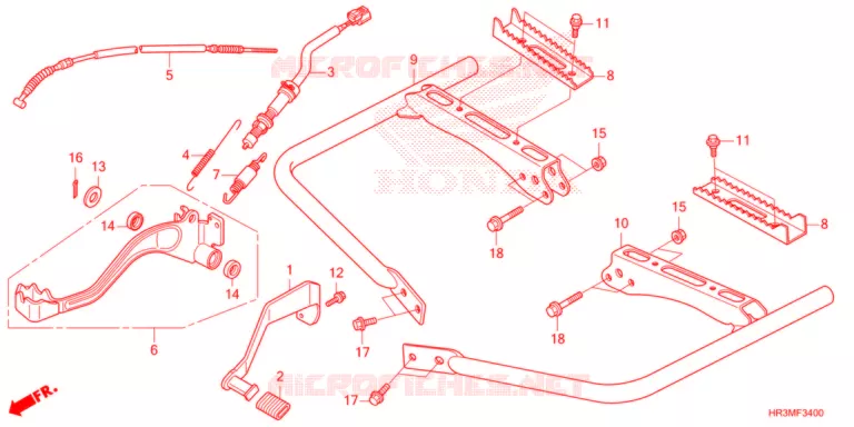 PEDALE - REPOSE PIED Honda ATV 420 FOURTRAX 2021  TRX420FA2M