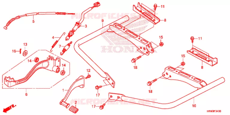 PEDALE - REPOSE PIED Honda ATV 520 FOURTRAX 2021  TRX520FE2M