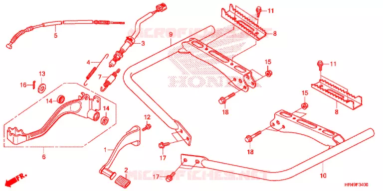 PEDALE - REPOSE PIED Honda ATV 520 FOURTRAX 2021  TRX520FM1M