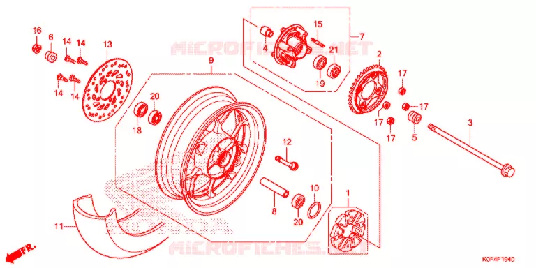 ROUE ARRIERE Honda MOTO 125 MONKEY 2021  Z125MM