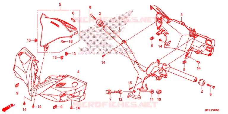 GUIDON - CARENAGE Honda SCOOTER 110 BEAT 2017  ACH110CBTH