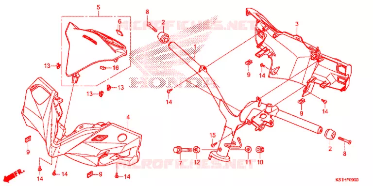 GUIDON - CARENAGE Honda SCOOTER 110 BEAT 2017  ACH110CSFH