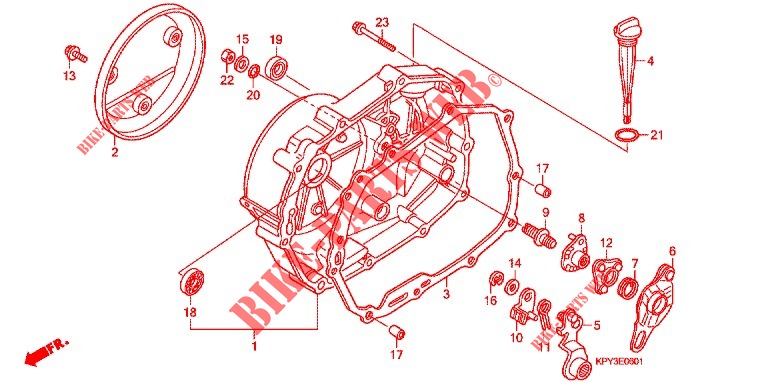 PANNEAU CARTER MOTEUR D. (2) pour Honda XRM 125 MOTARD, CASTED WHEELS de 2012
