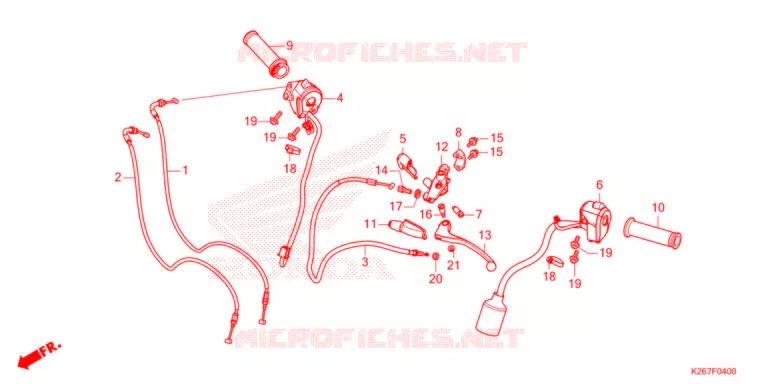 LEVIER DE GUIDON - CABLE - COMMODO Honda MOTO 125 MSX 2021  MSX125AM