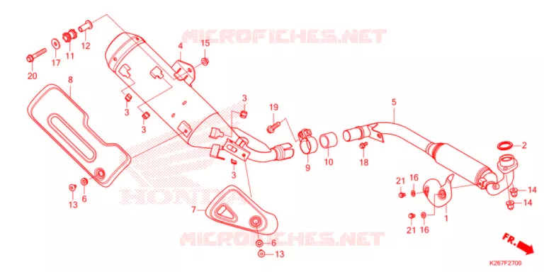 SILENCIEUX D'ECHAPPEMENT Honda MOTO 125 MSX 2021  MSX125AM