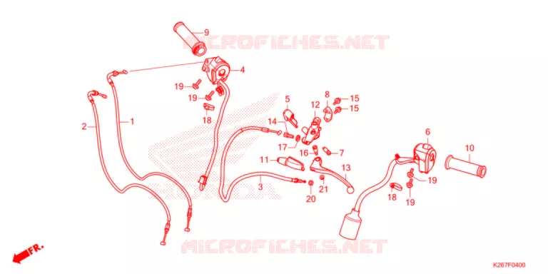 LEVIER DE GUIDON - CABLE - COMMODO Honda MOTO 125 MSX 2022  MSX125M