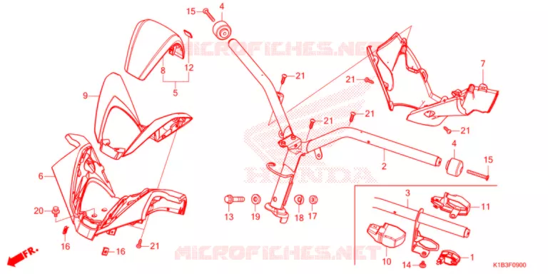 GUIDON - CARENAGE Honda SCOOTER 350 FORZA 2021  NSS350AM