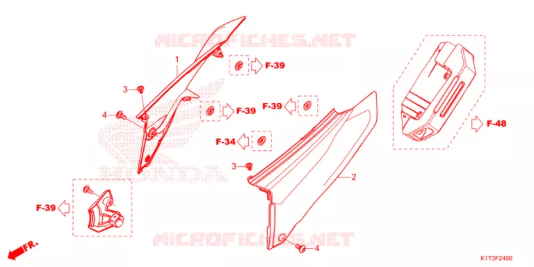 COUVERCLES LATERAUX Honda MOTO 300 CRF 2022  CRF300LRM