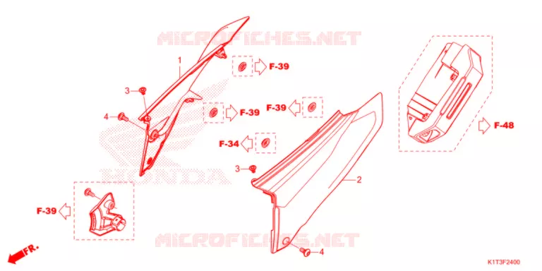 COUVERCLES LATERAUX Honda MOTO 300 CRF 2021  CRF300LRAM