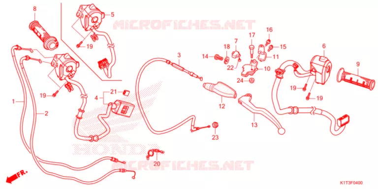 LEVIER DE GUIDON - CABLE - COMMODO Honda MOTO 300 CRF 2021  CRF300LAM