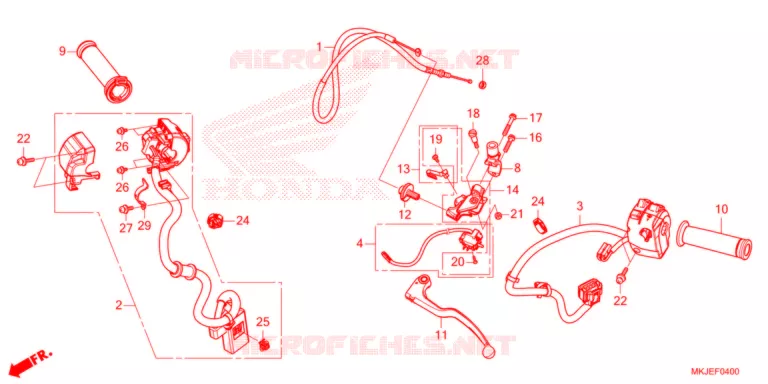 LEVIER DE GUIDON - CABLE - COMMODO Honda MOTO 1000 CB 2021  CB1000RAM