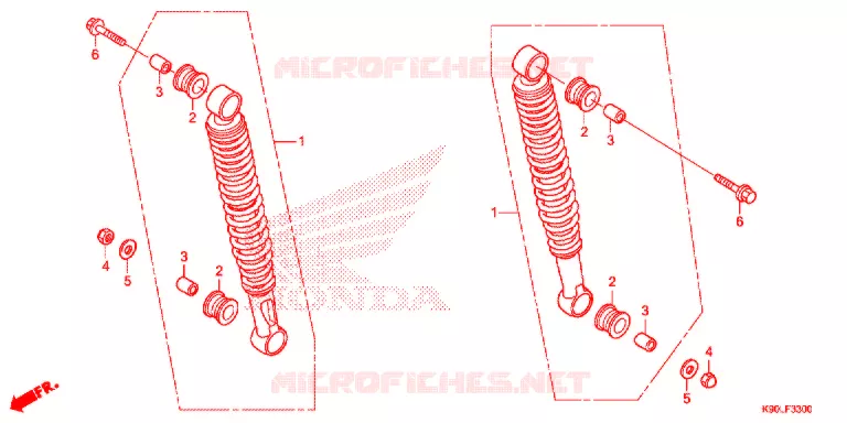 AMORTISSEUR ARRIERE Honda MOTO 110 WAVE 2021  AFP110CSFL