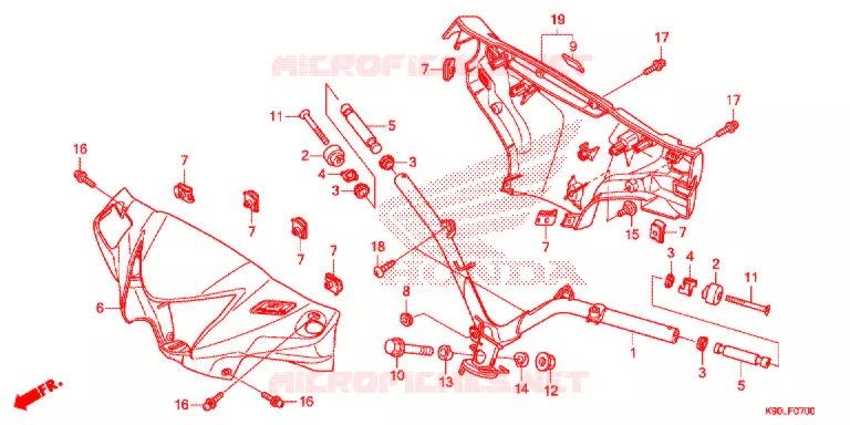 GUIDON - CARENAGE Honda MOTO 110 WAVE 2020  AFP110SFL